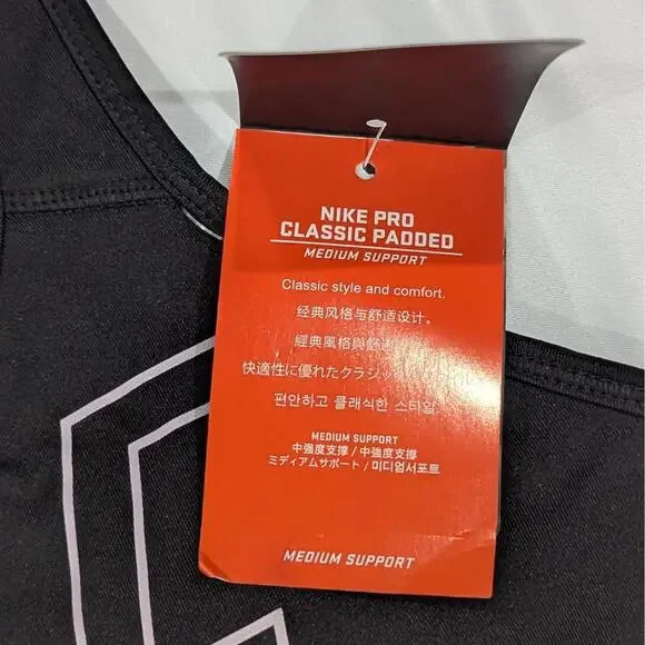 Nike Pro Classic Padded Sports Bra Black Size M - Picture 5 of 6